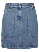 Maison Kitsuné Light Blue Denim Miniskirt