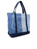 Maison Kitsuné 'Tote' Medium Bag In Light Blue Cotton