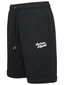 Shorts Bermuda di cotone nero di maison kitsuné