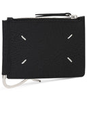 Maison Margiela 'Four Stitches' Black Lear Card Holder