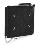 Maison Margiela 'Four Stitches' Black Lear Card Holder