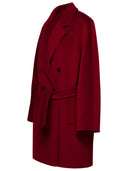 Max Mara Burgundy Wool Blend Coat