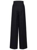 Pantalon max mara bleu vierge en laine