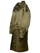 Max Mara 'Tambuto' Khaki Green Silk Parka