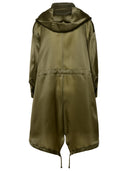 Max Mara 'Tambuto' Khaki Green Silk Parka