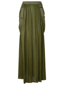 Max Mara 'Jedy' falda de seda verde caqui