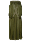 Max Mara 'Jedy' falda de seda verde caqui