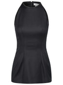 Top de mélange de coton noir SportMax 'Addi'