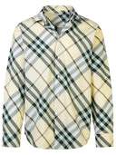 Burberry 'Check' Shirt in cotone alabastro avorio