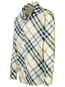 Burberry 'Check' Shirt in cotone alabastro avorio