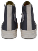 Comme Des Garçons Play X Converse High Top Grey Canvas Sneakers