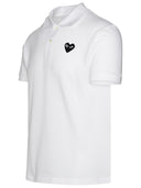 Comme Des Garçons Play White Cotton Polo Shirt