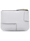 Comme Des Garçons Wallet 'Medley' White Lear Card Holder
