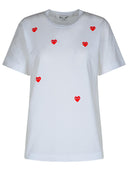 Comme Des Garçons Play White Cotton T Shirt