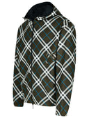 Burberry 'sjekk' reversibel grønn polyesterjakke