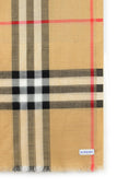 Burberry 'Gauze Check' Scarf In Beige Wool Blend