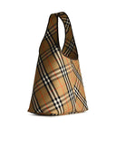 Burberry Large 'Check' Beige Cotton Bag