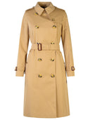 Burberry „Kensington” beżowy płaszcz bawełniany