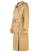 Burberry „Kensington” beżowy płaszcz bawełniany