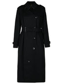 Burberry „Waterloo” czarny płaszcz z bawełny