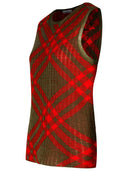Burberry 'Check' Dark Green Nylon Blend Vest