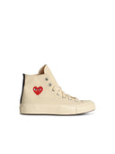Comme des Garçons spielen x Converse 'Red Heart' White Tela -Turnschuhe