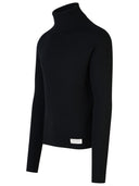 Balmain Black Wool Turtleneck Sweater