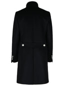 Balmain Black Wool Blend Coat
