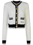 Balmain White Cotton Cardigan