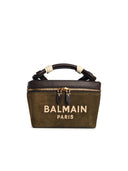Balmain 'B Army Vanity' Green Suede Blend Borse