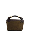 Balmain 'B Army Vanity' Green Suede Blend Borse