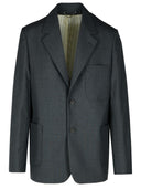 Blazer de lana gris dorada ganso