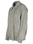 Bomberjacke mit goldener Gänsegraue Wolle Mischung