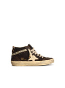 Golden Goose 'Mid Star' Brown Lear Sneakers