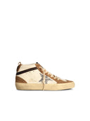 Golden Goose 'Mid Star' White Lear Sneakers