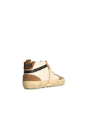 Golden Goose 'Mid Star' White Lear Sneakers