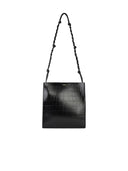 Jil Sander Medium 'Tangle' Black Lear Crossbody Tasche