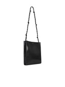 Jil Sander Medium 'Tangle' Black Lear Crossbody Tasche