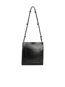 Jil Sander Medium 'Tangle' Black Lear Crossbody Tasche