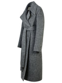 Jil Sander Grey Wool Blend Coat