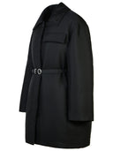 Jil Sander Black Silk Bled Down Giacca