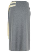 Jil Sander Grey Wool Blend Skirt