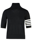 Thom Browne '4 bar' zwarte wolturtleneck trui