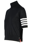 Thom Browne '4 bar' zwarte wolturtleneck trui