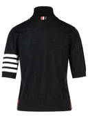 Thom Browne '4 bar' zwarte wolturtleneck trui