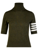Thom Browne '4 bar' groene turtleneck trui