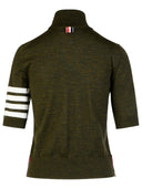 Thom Browne '4 bar' groene turtleneck trui