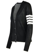 Thom Browne '4 bar' zwart wollen vest