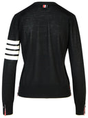 Thom Browne '4 bar' zwart wollen vest
