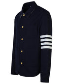 Thom Browne '4 Bar' Navy Wool Blend Jacket
